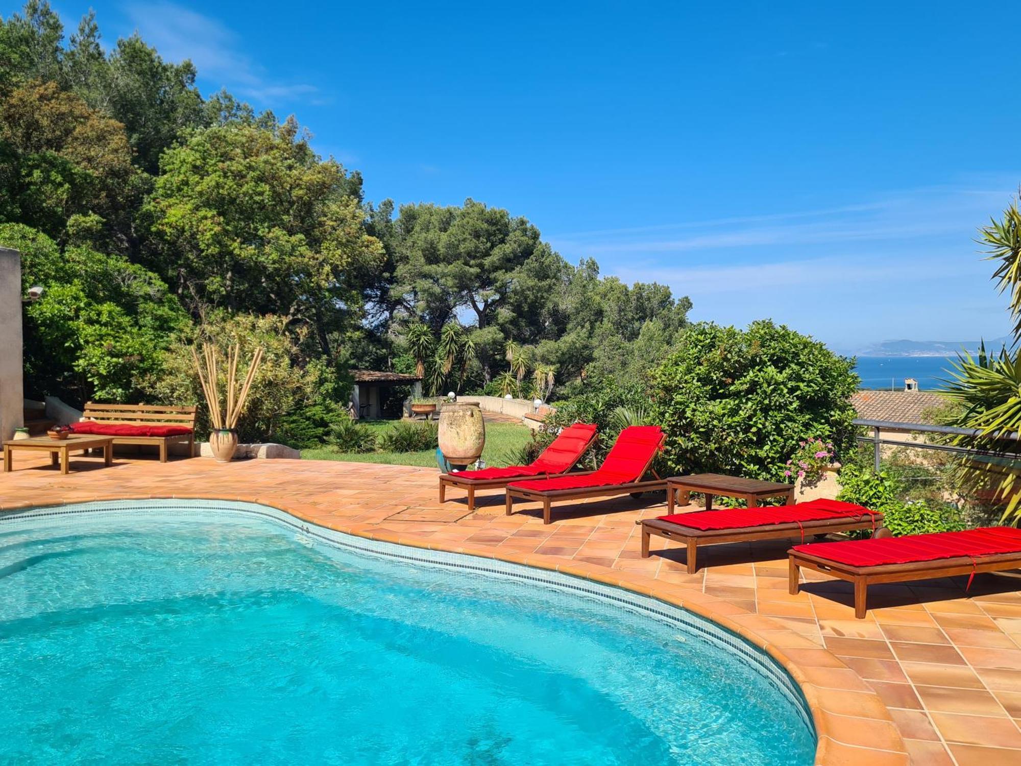 Villa M, Chambres D'Hotes, Vue Mer, Sauna, Piscine A Six-Fours 锡富尔勒普拉日 外观 照片